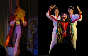 あやつり人形劇場の公演でナン（パン）が踊る